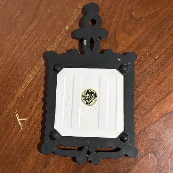 Vintage Ceramic Tile Cast Iron Trivet Folk Art Tulips Coffee Chadwick Japan - Picture 3 of 7